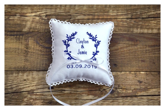 Ring Bearer Pillow Wedding Ring Pillow Personalized Ring Etsy