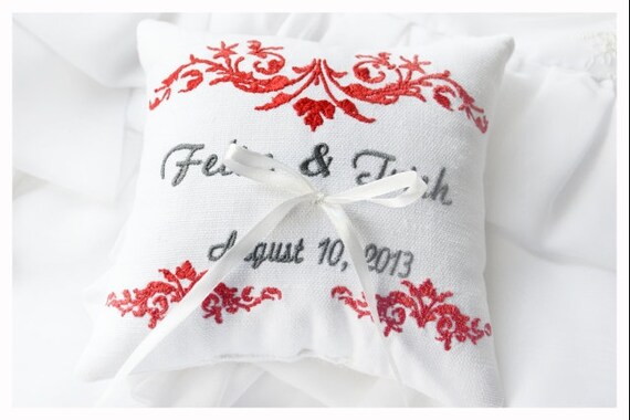Wedding Pillow Linen Ring Bearer Pillow Wedding Ring Etsy