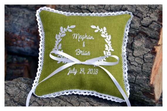 Ring Bearer Pillow Wedding Ring Pillow Personalized Ring Etsy