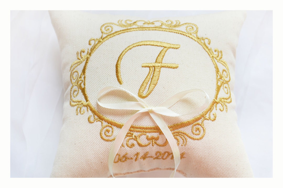 Personalised ring pillow cushion for the ring bearer