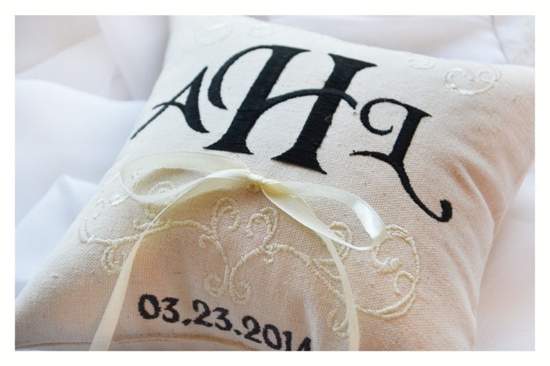 Ring bearer pillow personalized ring bearer pillow,7x7 inch R6 ring pillow Custom embroidered ring bearer pillow wedding ring pillow