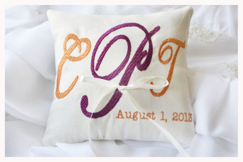 Ring Bearer Pillow Monogrammed Ring Pillow Wedding Ring Etsy