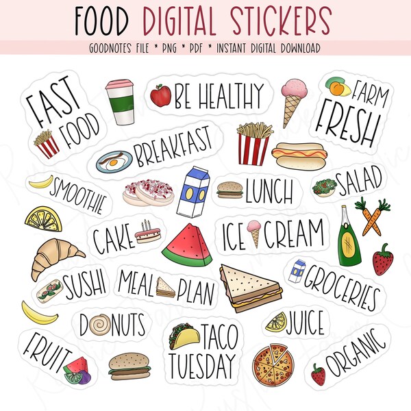 Food Stickers Etsy
