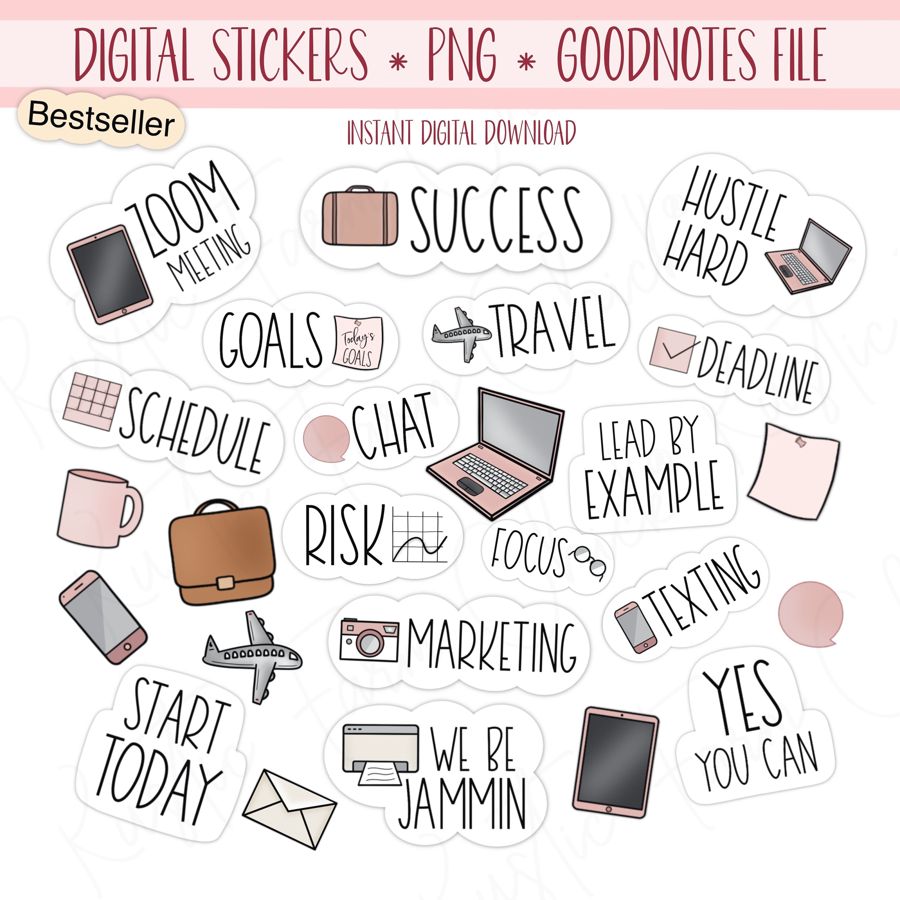 Drawing & Illustration Digital Deco Sticker for Goodnote Digital Cute Doll Stickers for