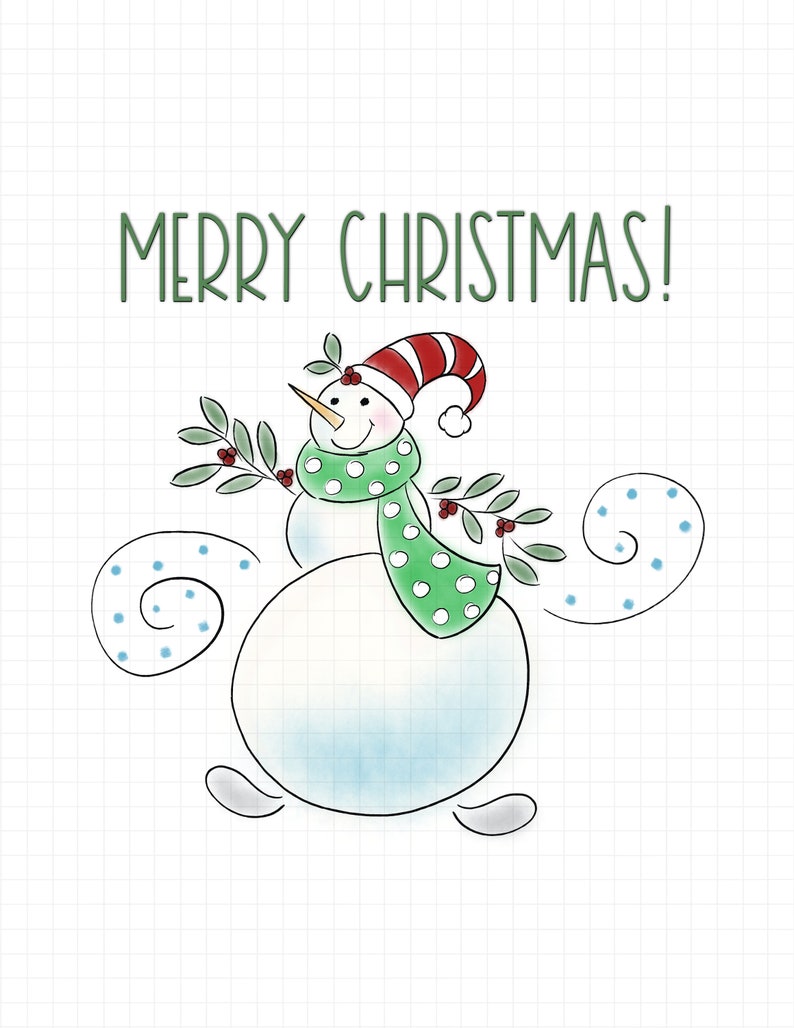 Snowman Design Merry Christmas Design Digital Download for Sublimation Christmas Design