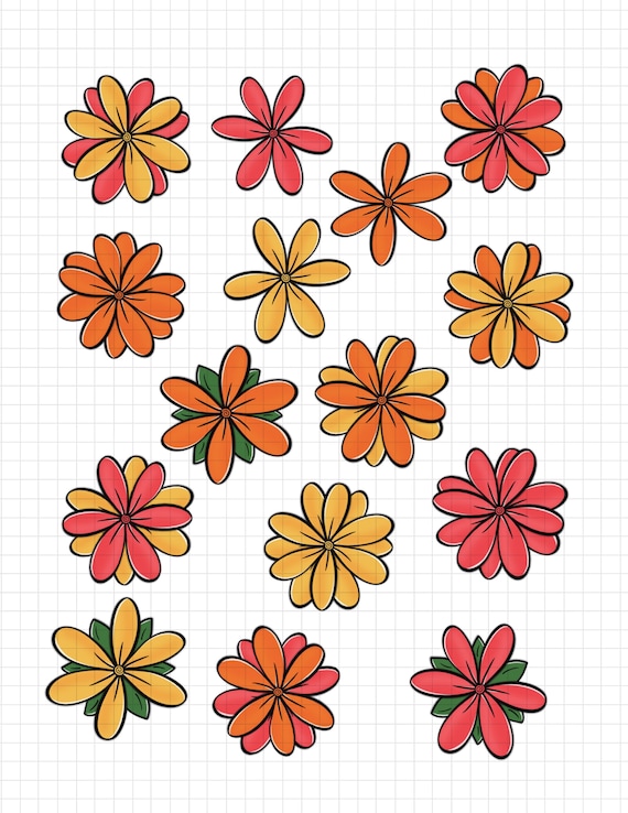 FLOWERS Digital Stickers for Goodnotes, Pre-cropped Digital