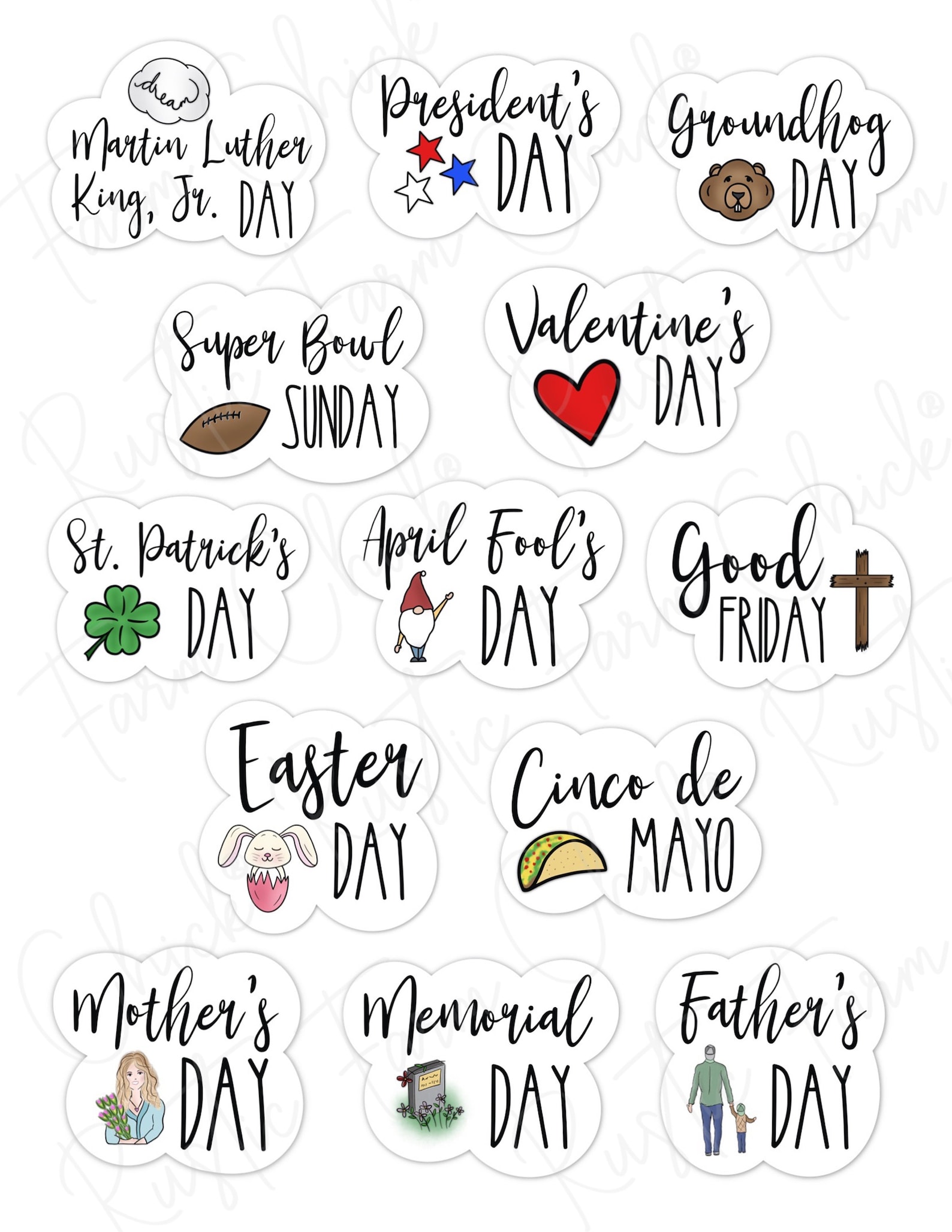 National u s holidays digital stickers for goodnotes federal etsy