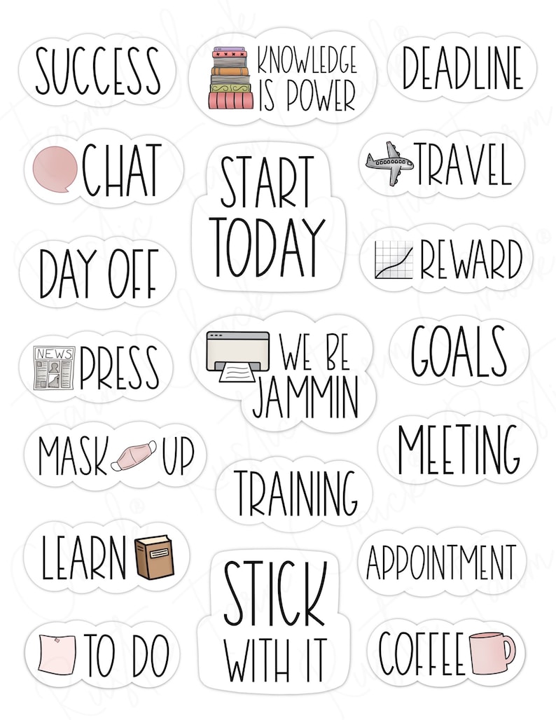OFFICE WORK Digital Stickers for GoodNotes, Pre-cropped Digital Planner Stickers, GoodNotes Stickers, Bonus Stickers image 4