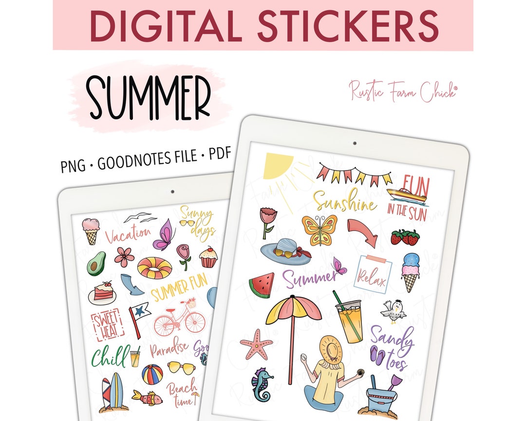DIGITAL STICKERS Set for Digital Planner, Zinnia App, Goodnotes Planner  Stickers, Pre-cropped Digital Stickers for Goodnotes, BONUS Stickers 