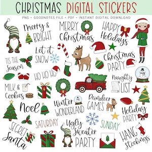 Christmas Holiday Planner Stickers - GoodNotes Digital Stickers