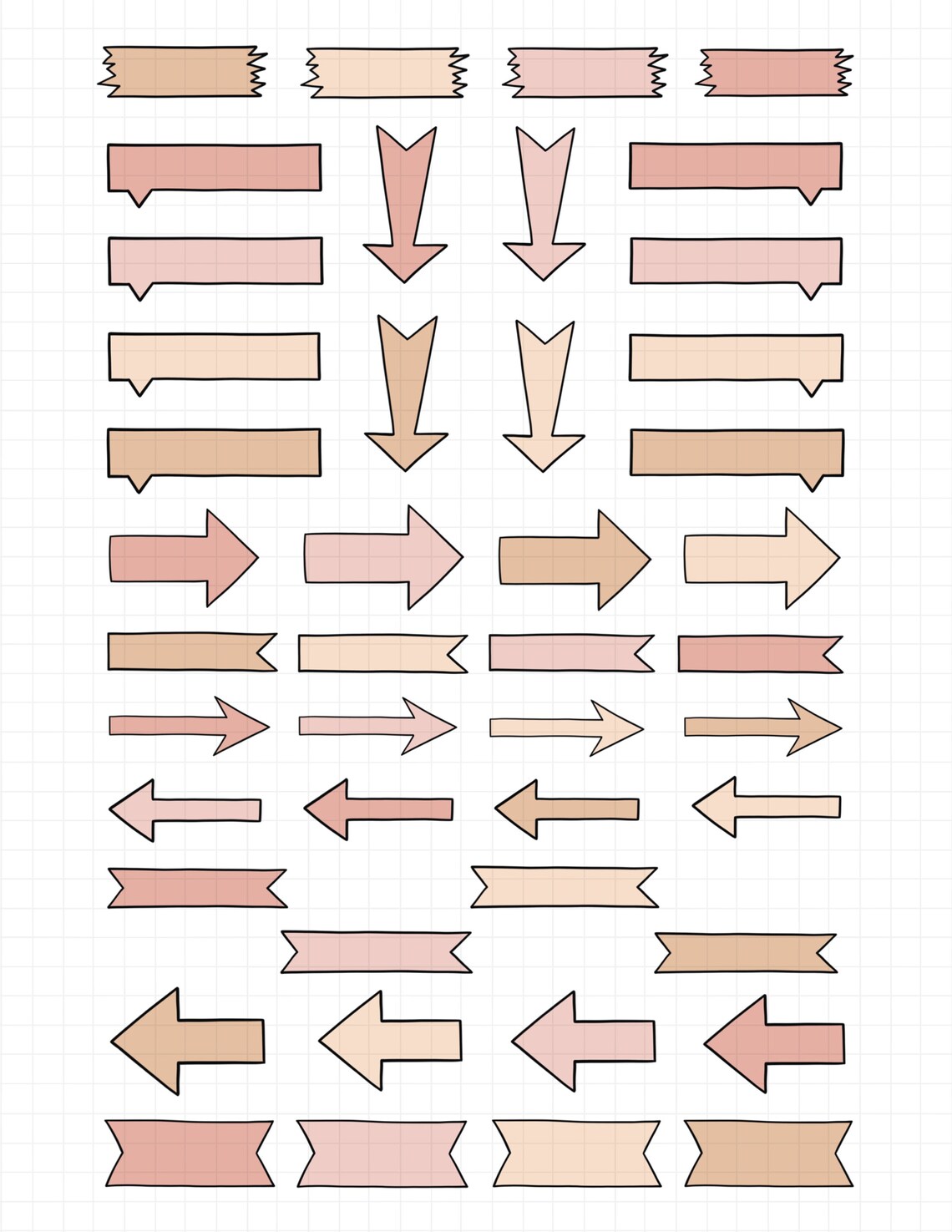 ARROWS Digital Stickers for GoodNotes Precropped Digital Etsy