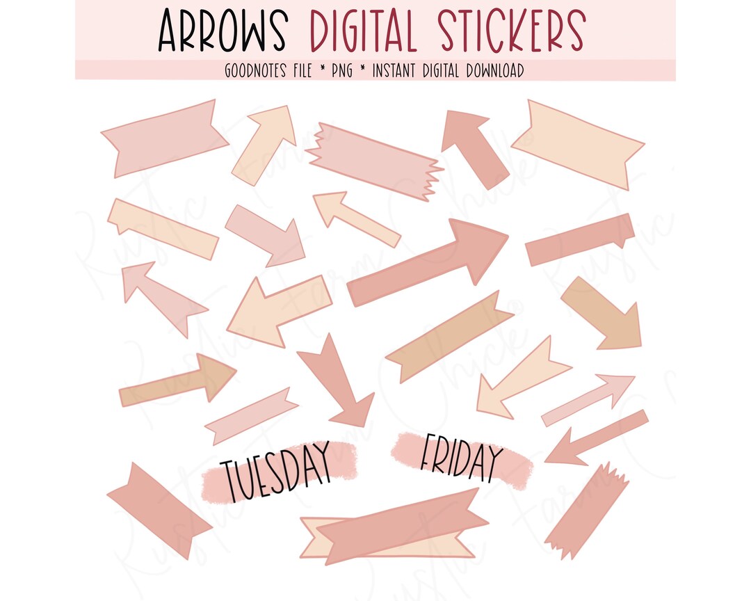 ARROWS Digital Stickers for Goodnotes Basic Precropped Etsy