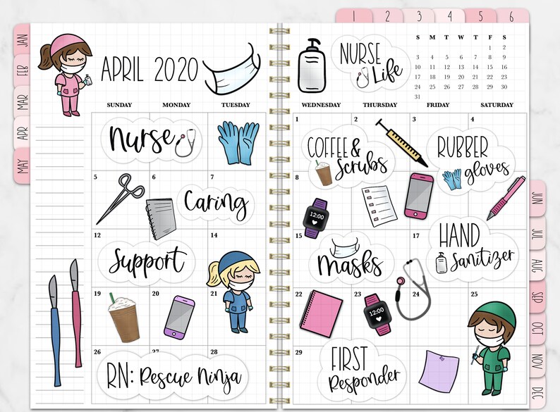 NURSE Digital Stickers for Goodnotes Planner Nursing Etsy