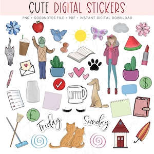 GoodNotes-plannerstickers, voorgesneden digitale stickers