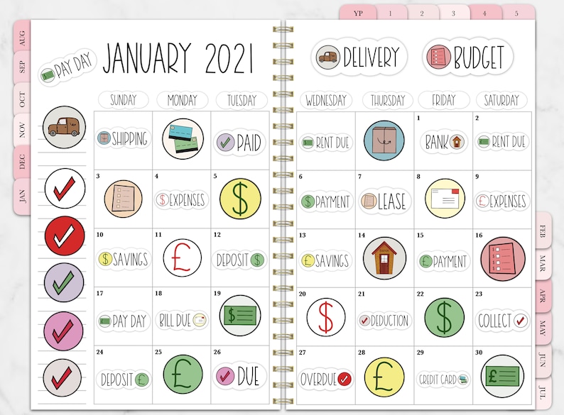 BUDGET Digital Stickers for Goodnotes Finance Precropped Etsy