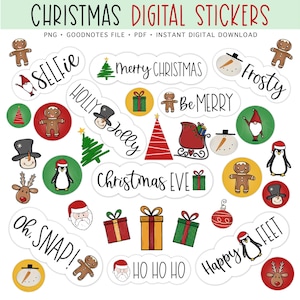 CHRISTMAS HOLIDAY Digital Planner Stickers, GoodNotes Digital Stickers