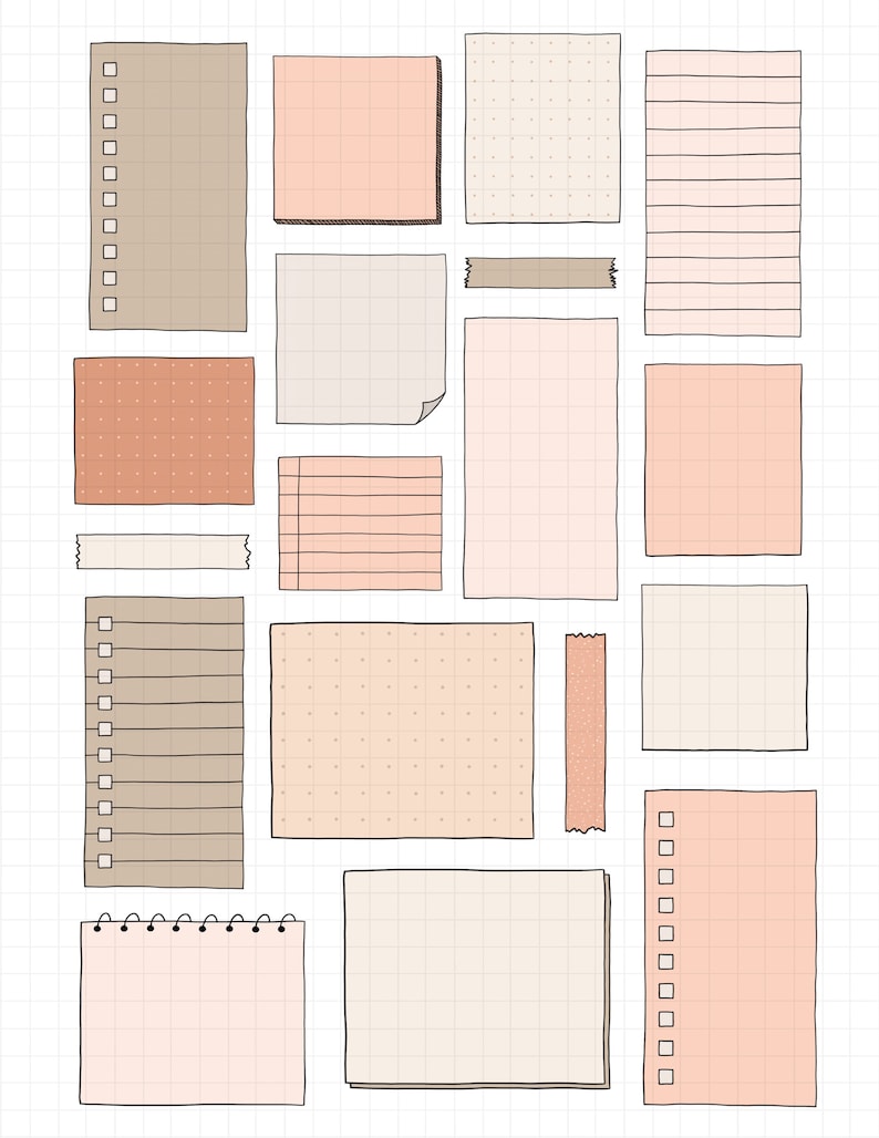 NOTES & NOTEPADS Digital Stickers for Goodnotes Sticky Notes Etsy