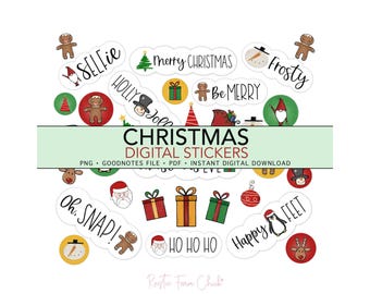 CHRISTMAS HOLIDAY Pre-cropped Digital Planner Stickers, GoodNotes Stickers, Bonus Stickers