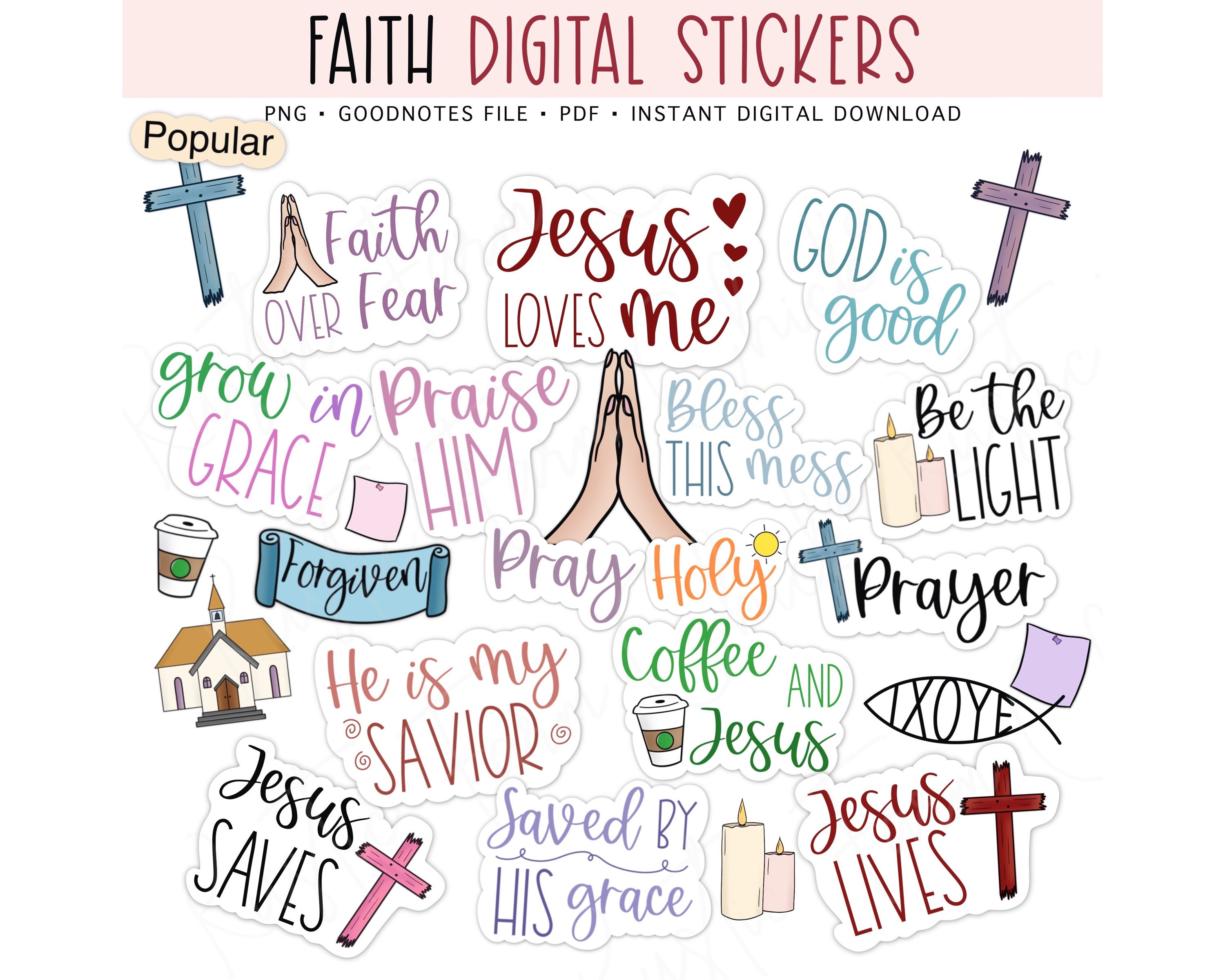 Christian Sticker Bundle, Religious Printable Stickers Bundle, Bible Quote  Stickers, DIY Laptop Decal, Print & Cut Bible Stickers 