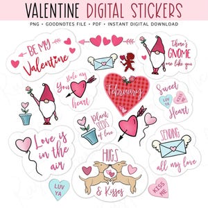 VALENTINE Digital Planner Stickers, GoodNotes Digital Stickers