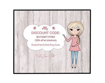 COUPON Buy 3 Get 1 Free, 33% Discount, Digital Stickers Sale, Digital Art Sale (no need to buy this listing - use this code at checkout)