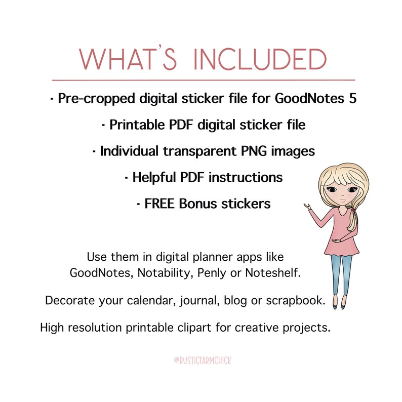 BOOKS Digital Stickers for GoodNotes, Reading Stickers, Pre-cropped Digital Planner Stickers, GoodNotes Stickers, Bonus Stickers image 6