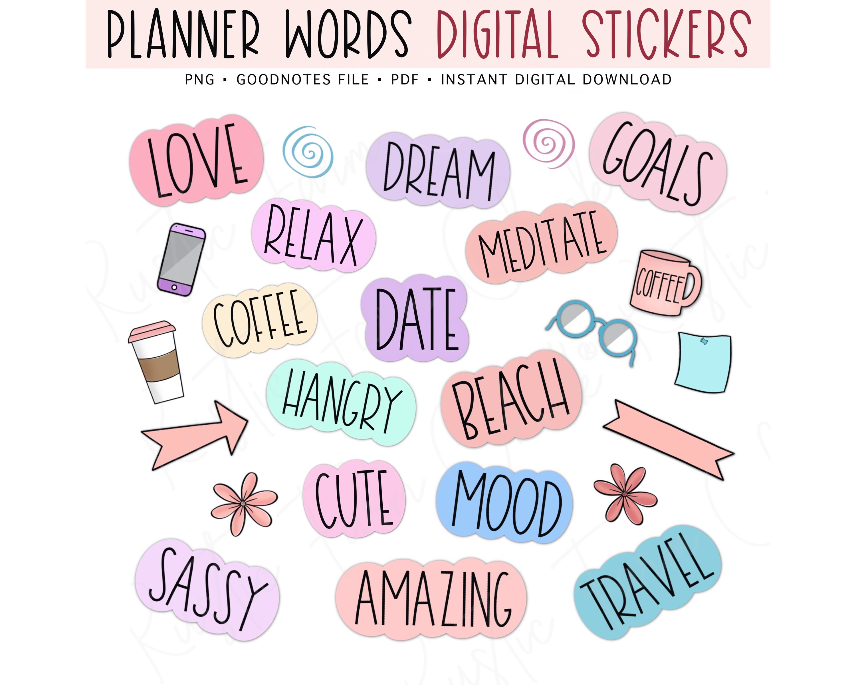Kawaii Digital Planner Stickers for Goodnotes Planner/ Goodnotes Digital  Planner Stickers/ Digital Sticker Book/ Digital Journal Stickers 