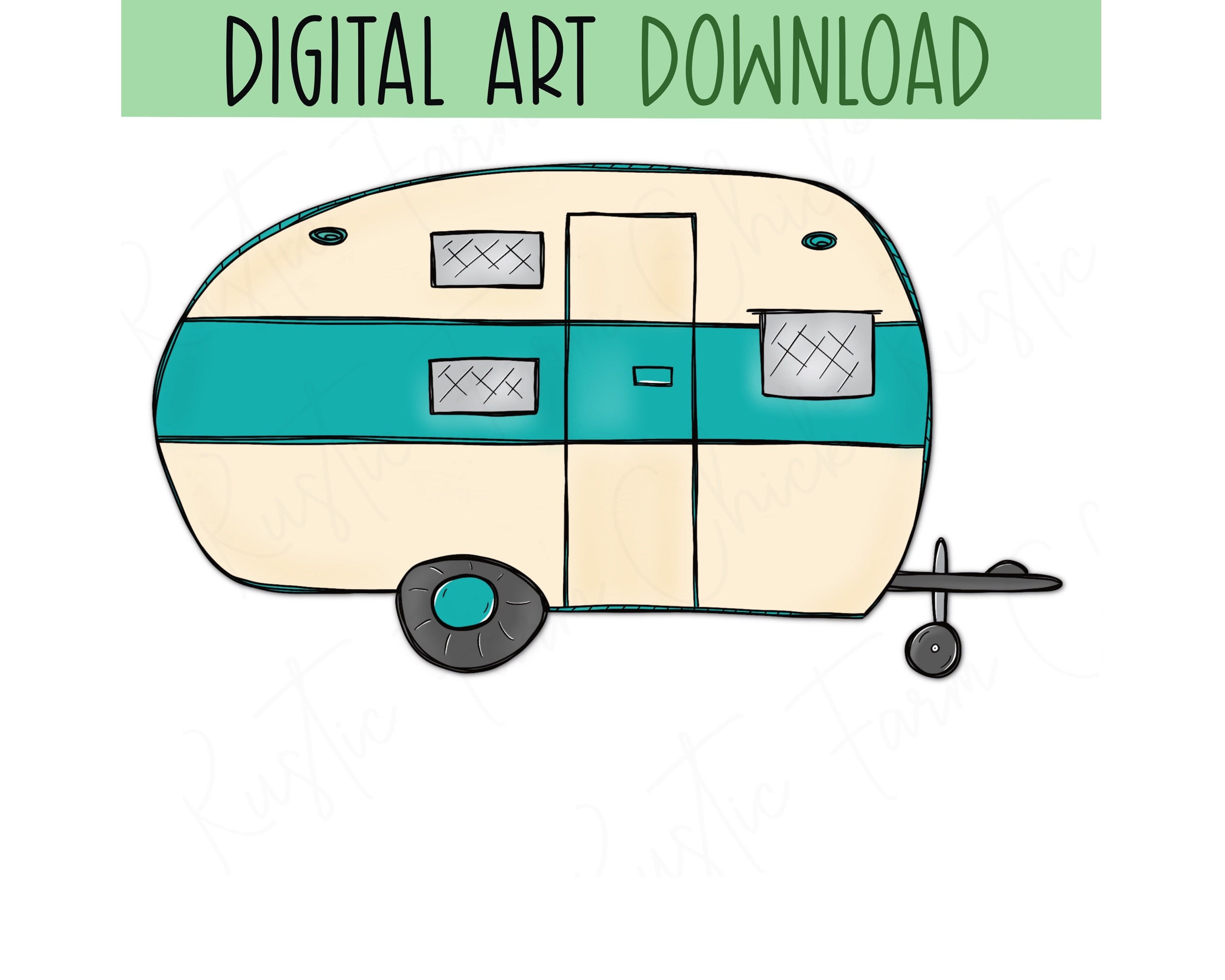Vintage Camper Drawings