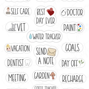 DAILY LIFE Digital Stickers for GoodNotes, Basic Pre-cropped Digital Planner Stickers, GoodNotes Stickers, Bonus Stickers image 2