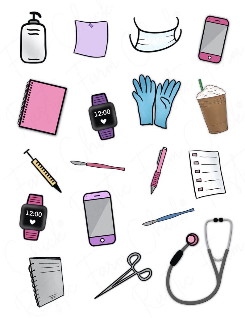 NURSE Goodnotes Stickers, Medical Precropped Digital Planner Stickers