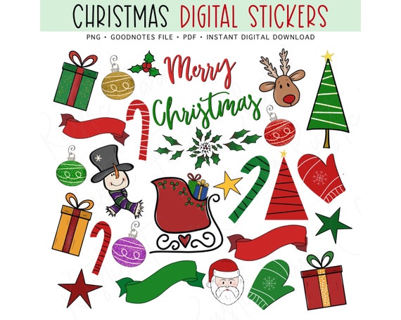 CHRISTMAS Digital Stickers Holiday Planner Stickers -   Holiday  planner stickers, Christmas planner stickers, Digital sticker