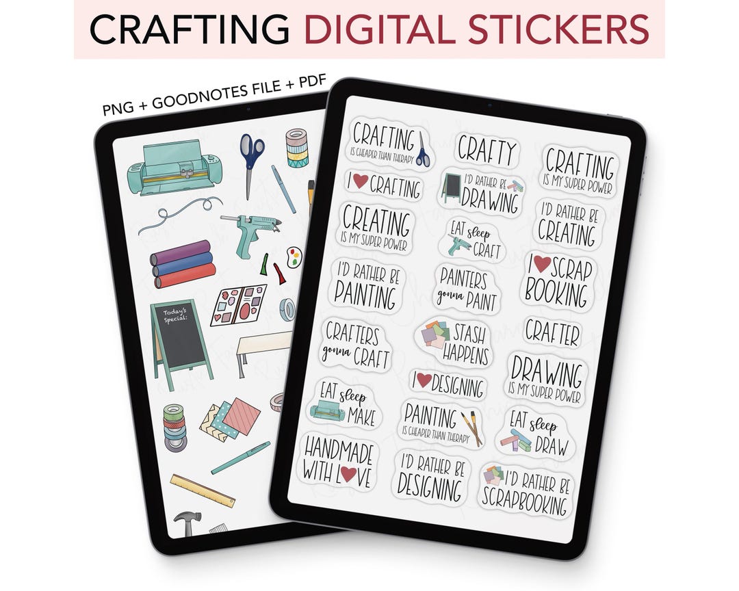 CRAFTING Goodnotes Stickers, Artist Craft Digital Planner Stickers