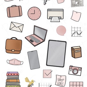 OFFICE WORK Digital Stickers for GoodNotes, Pre-cropped Digital Planner Stickers, GoodNotes Stickers, Bonus Stickers image 3