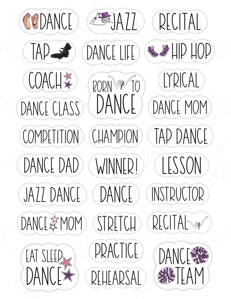DANCE Goodnotes Stickers, Digital Planner Stickers, Ballet Dance Class