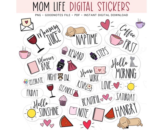 Heart Digital Stickers - Heart PNG Numbers - Number Stickers for Planners -  Digital Stickers for Goodnotes - Precropped Digital Stickers