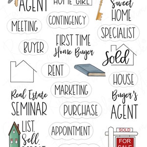 REAL ESTATE Digital Planner Stickers, Pre-cropped Digital Stickers for GoodNotes, Bonus Stickers image 3