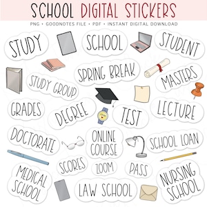 Digitale stickers SCHOOL, leraar in de klas voorgesneden digitale plannerstickers, GoodNotes-stickers, bonusstickers