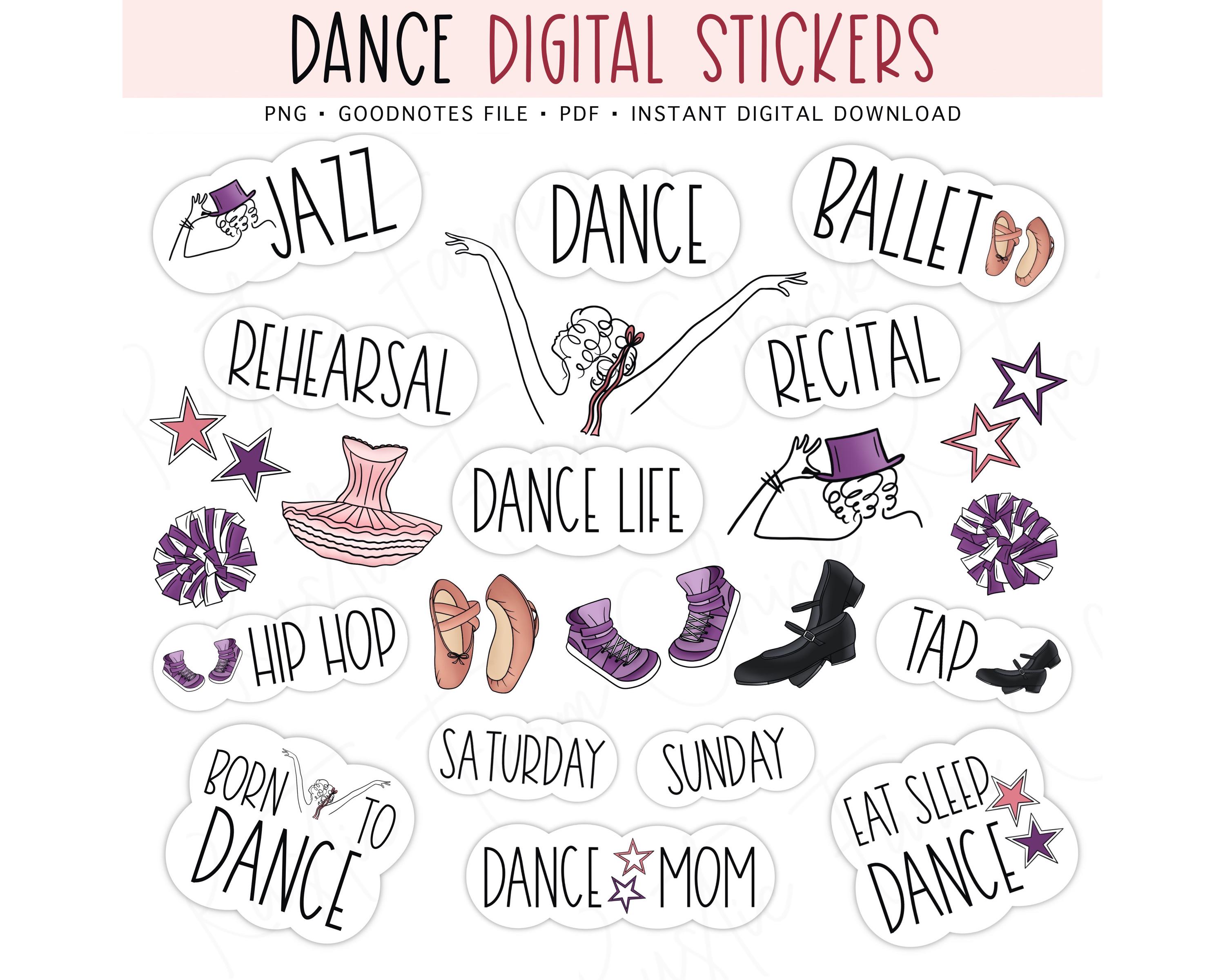 DANCE Digital Stickers, Goodnotes Stickers, Pre-cropped Digital Planner  Stickers, Ballet, Jazz, Tap Dancer, Bonus Stickers - Etsy UK