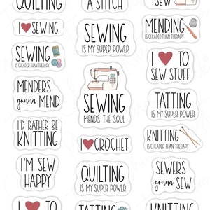 SEWING Digital Stickers for GoodNotes, Pre-cropped Digital Planner Stickers, Quilt, Knit, Crochet, Bonus Stickers image 2