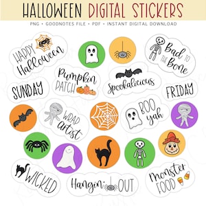 HALLOWEEN Digital Planner Stickers, GoodNotes Digital Stickers