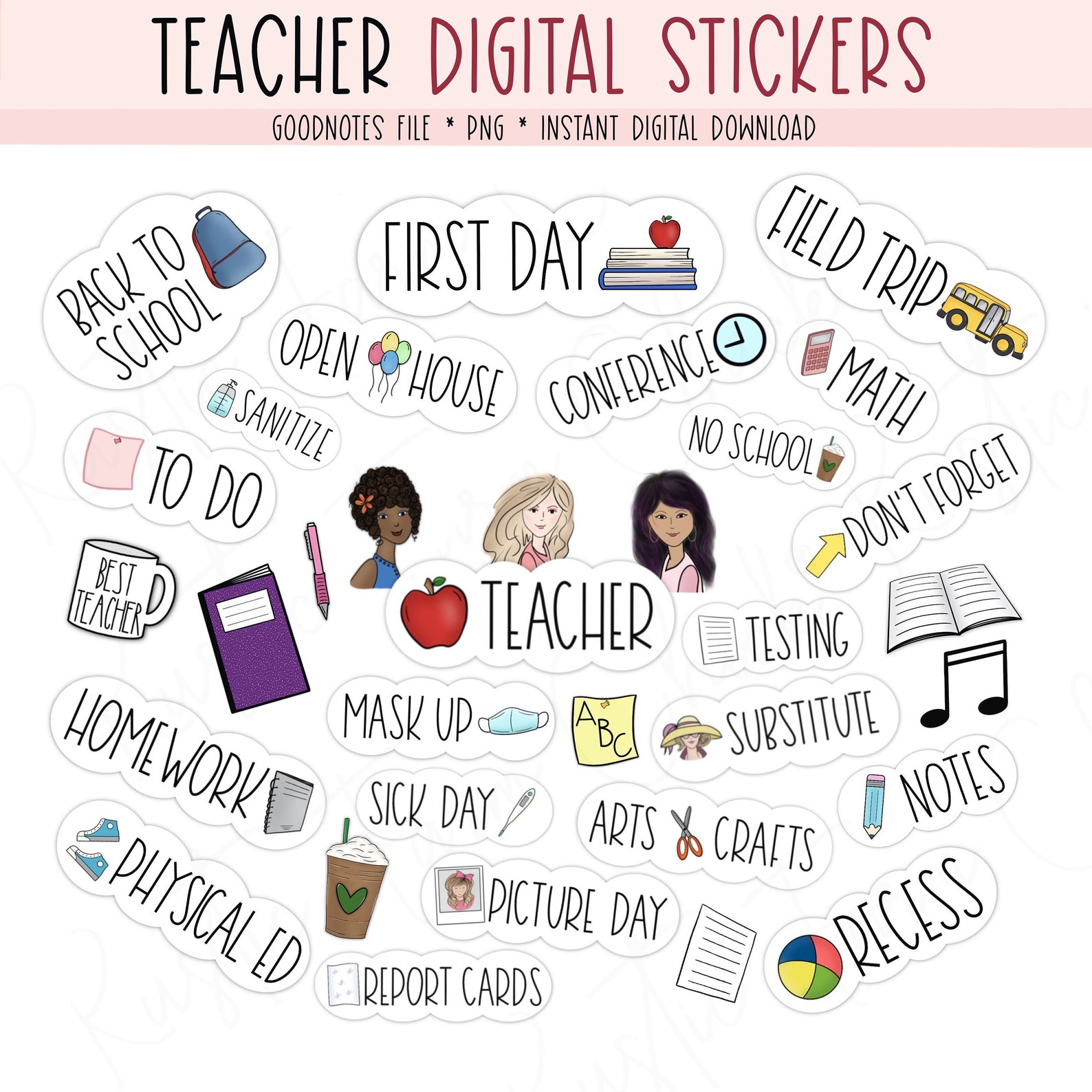 LEHRER KLASSENZIMMER Digitale Sticker für GoodNotes Schule Etsy.de