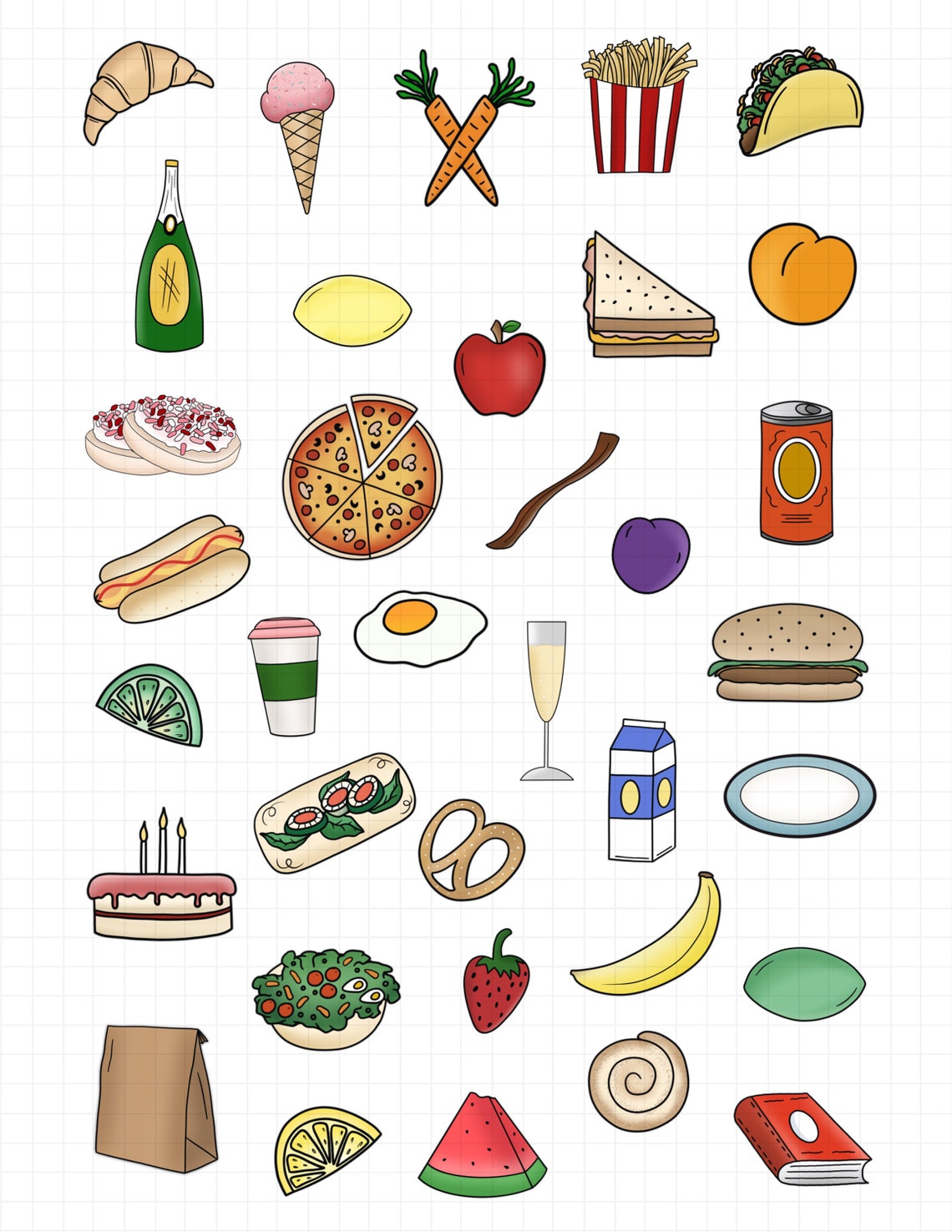 FOOD Digital Stickers for GoodNotes Planner Junk Food Digital Etsy