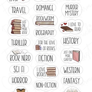 BOOKS Digital Stickers for GoodNotes, Reading Stickers, Pre-cropped Digital Planner Stickers, GoodNotes Stickers, Bonus Stickers image 3