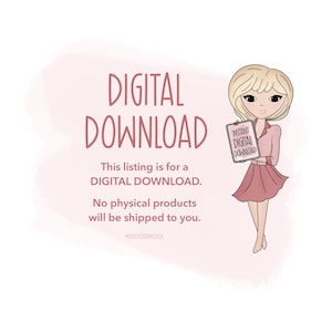 Pu&ograve; includere: Illustrazione di una donna dei cartoni animati che tiene in mano un cartello con la scritta "Download digitale istantaneo". L'immagine include il testo "Download digitale" e afferma che l'inserzione &egrave; per un download digitale, senza spedizione di prodotti fisici.