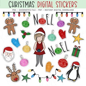 Christmas Digital Stickers: Holiday Planner (GoodNotes, PNG, PDF)