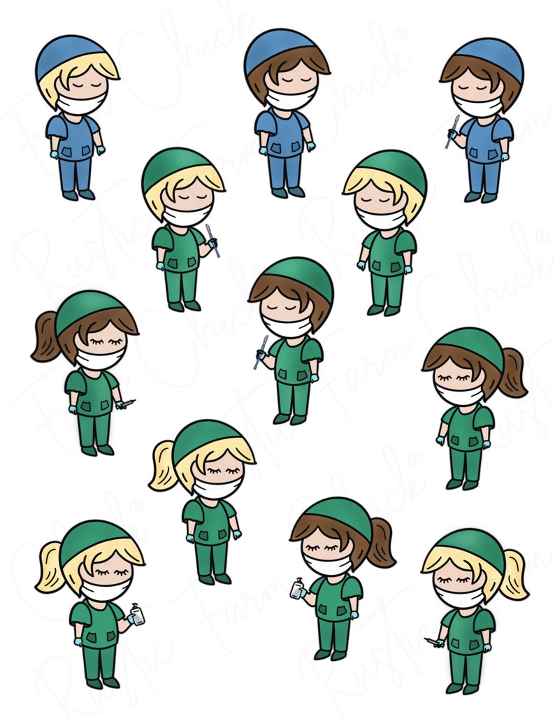 NURSE Goodnotes Stickers, Medical Precropped Digital Planner Stickers