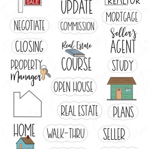 REAL ESTATE Digital Planner Stickers, Pre-cropped Digital Stickers for GoodNotes, Bonus Stickers image 4