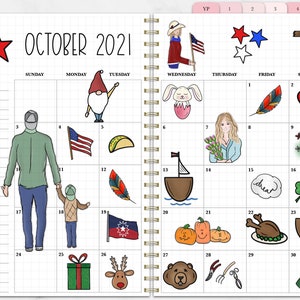 NATIONAL U.S. HOLIDAYS Digital Stickers, Federal Holidays Pre-cropped Digital Planner Stickers for GoodNotes, Bonus Stickers zdjęcie 6