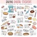 BAKING Digital Stickers, Bakery, Kitchen, Food, Pastries, Pre-cropped ...