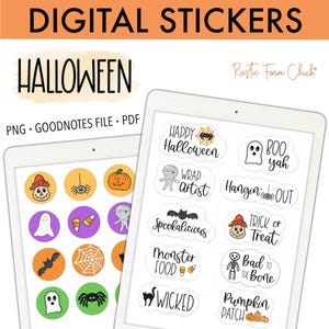 HALLOWEEN Digitale Aufkleber für GoodNotes, vorgeschnittene digitale Aufkleber, GoodNotes Aufkleber, Bonus Aufkleber